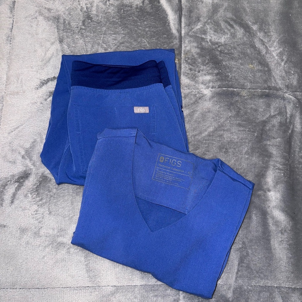 Figs Denim Blue Women's Scrub Set